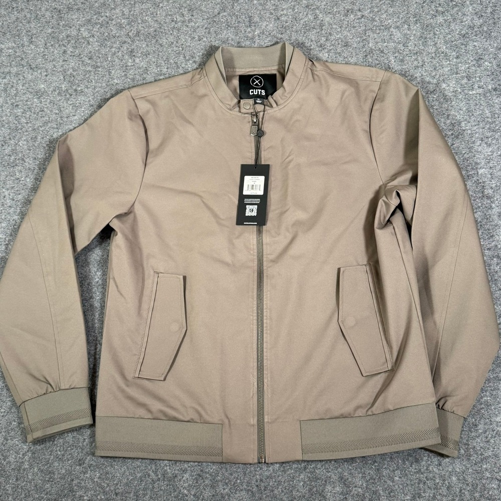 Cuts Legacy Bomber Jacket Mens Medium Steel Brown Full Zip NWT $275 Technical